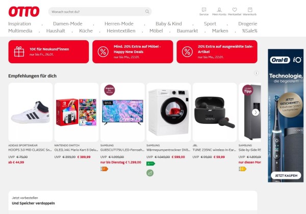 OTTO官网，德国本土最大的家居生活电商平台