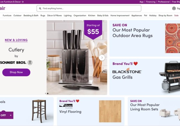 Wayfair官网，美国领先的家居用品电商平台