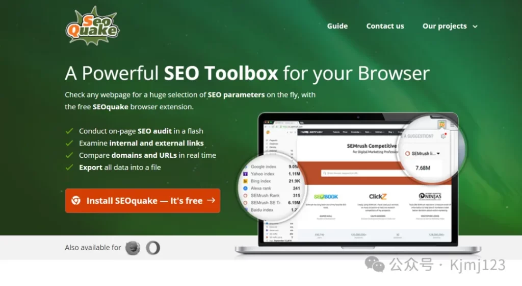 SEOquake – 专为SEO专业人士设计的浏览器工具插件插图
